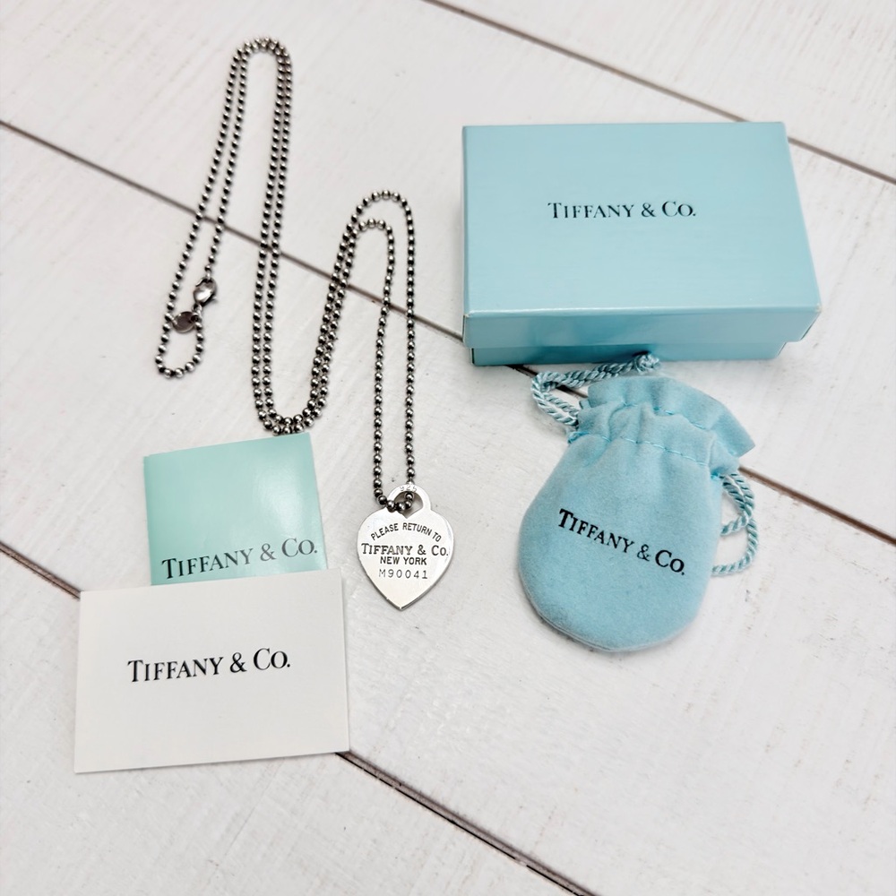 Tiffany & Co. Silver Large Heart Tag Long Beaded Chain Necklace
34” - Picture 4 of 11